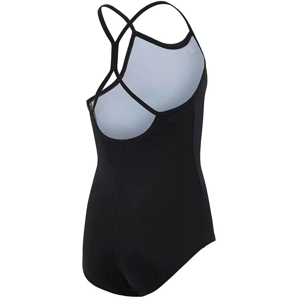 Nike Girls' Racerback One Piece Swimsuit BLACK SMALL - Picture 2 of 5